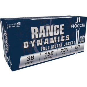 Fiocchi Pistol Shooting Dynamics .38 Spl 158 gr FMJ 50ct