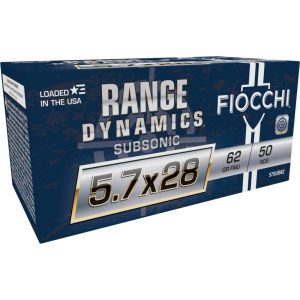 Fiocchi Range Dynamics Subsonic 5.7x28 FN 62gr FMJ 50ct