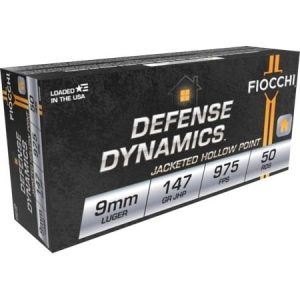 Fiocchi Pistol Shooting Dynamics 9mm Luger 147 gr JHP 50ct