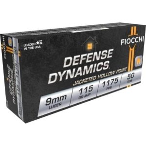 Fiocchi Pistol Shooting Dynamics 9mm Luger 115 gr JHP 50ct