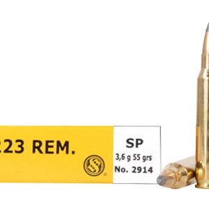 Sellier & Bellot Rifle Ammunition .223 Rem 55 gr SP 1006 fps - 20-box