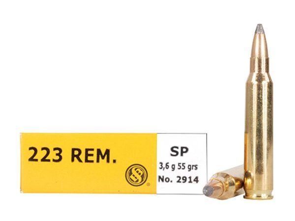 Sellier & Bellot Rifle Ammunition .223 Rem 55 gr SP 1006 fps - 20-box