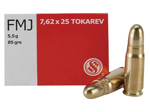 Sellier & Bellot 7.62x25mm Tokarev 85 gr FMJ  50ct