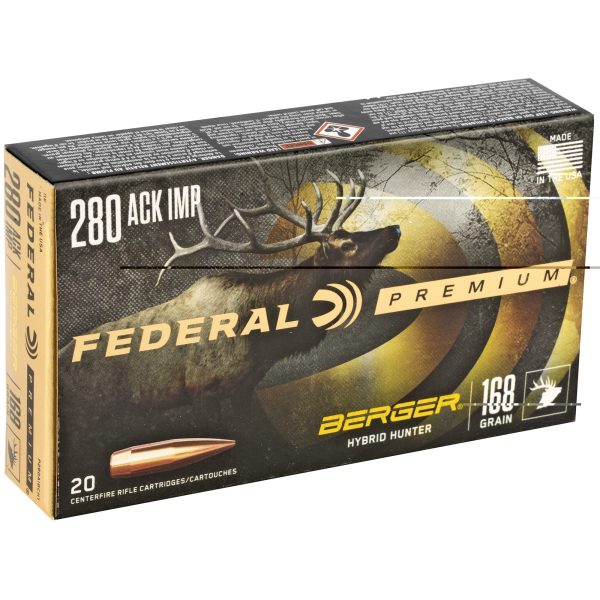 Federal Premium .280 Ackley Improved 168gr Hybrid Hunter 20CT - Image 2