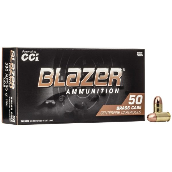CCI Blazer Brass .380 ACP 95 gr FMJ 50CT