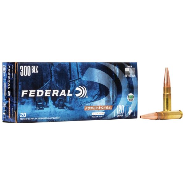 FEDERAL .300 BLACKOUT 120GR POWER-SHOK COPPER AMMO 20ct