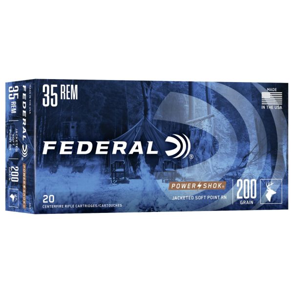Federal Power-Shok Rifle Ammunition .35 Rem 200 gr RNSP 2080 fps - 20-ct