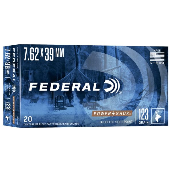 Federal Power-Shok Rifle Ammunition 7.62x39mm 123 gr SP 2350 fps - 20-ct