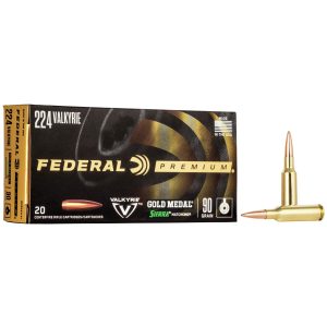 Federal Premium Gold Medal Sierra Matchking .224 Valkyrie 90 gr BTHP 20ct