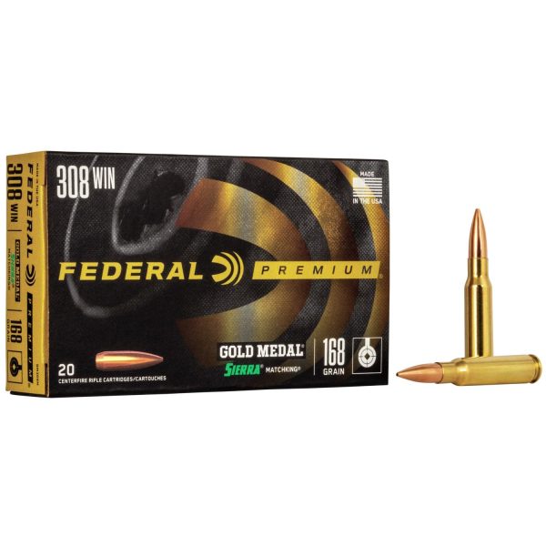 Federal Premium Gold Medal Sierra Matchking .308 Win 168 gr BTHP 20ct