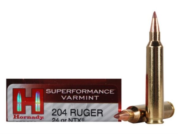 Hornady Varmint Express Rifle Ammunition .204 Ruger 24 gr NTX 4400 fps - 20-box