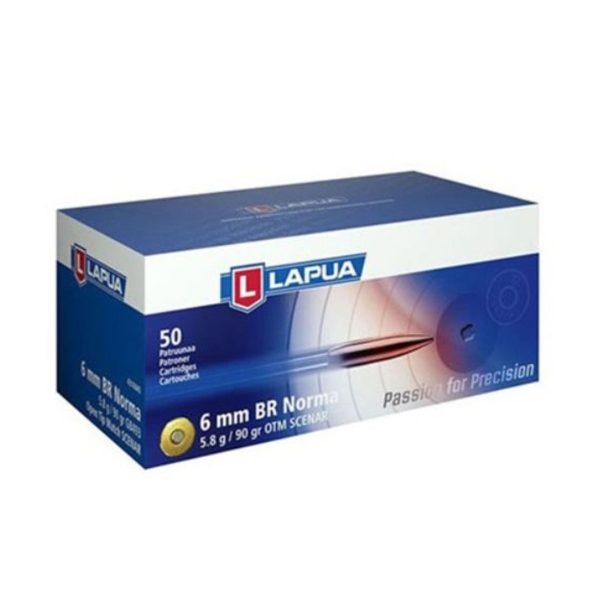 Lapua OTM Rifle Ammo 6mm BR Norma 90 gr Scenar-L 50-ct