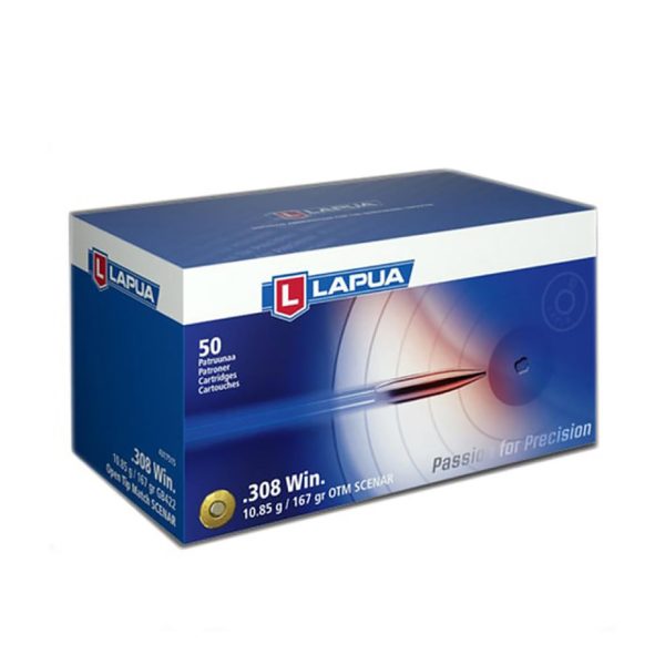 Lapua OTM Rifle Ammo 308 Winchester 167gr Scenar 50-ct