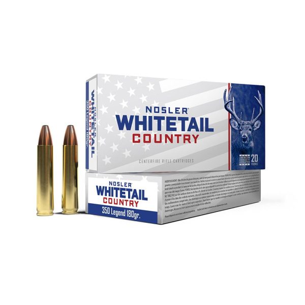 Nosler Whitetail Country Rifle Ammunition 350 Legend 180gr LFN 2100 fps 20-ct