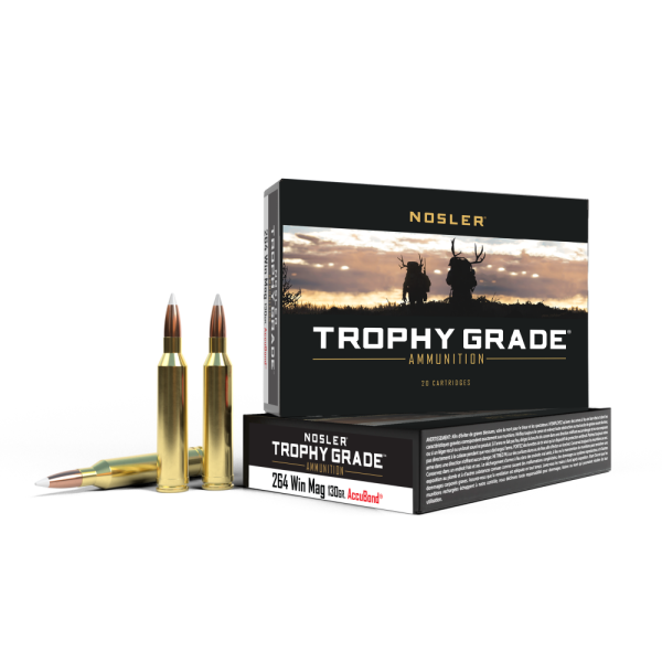 Nosler Trophy Grade Rifle Ammunition .264 Win 130 gr AB 3100 fps - 20-ct