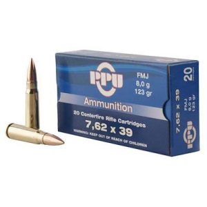 PPU 7.62x39 123gr FMJ 20ct
