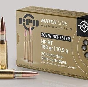 PPU Match .308 Win Match 168 gr HPBT 20ct