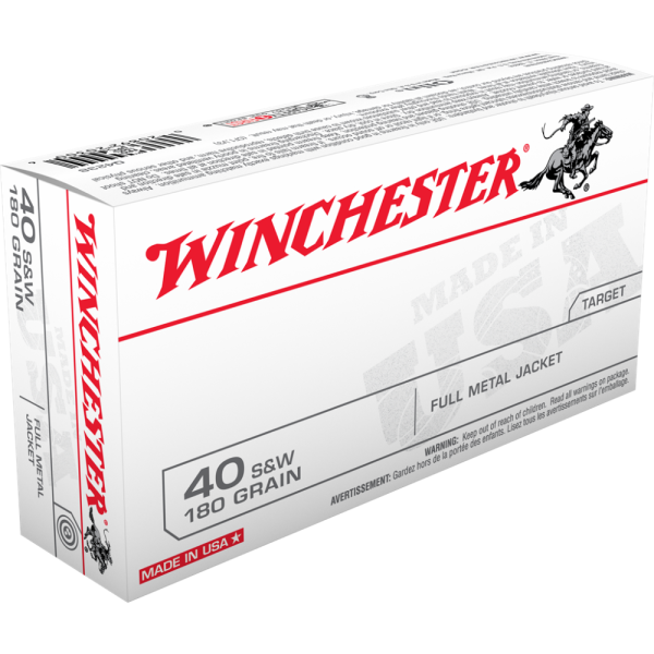 Winchester USA .40 S&W 180 gr. FMJ 50ct