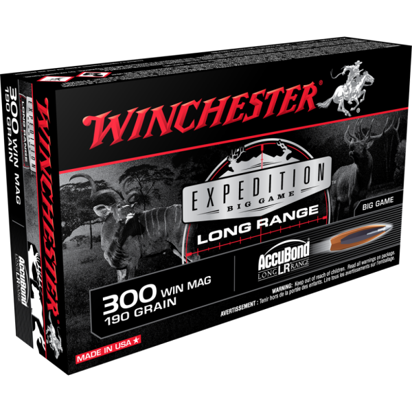 Winchester Expedition Big Game Long Range Rifle Ammunition .300 Win Mag Expedition 190gr. AB 2900 fps 20-ct