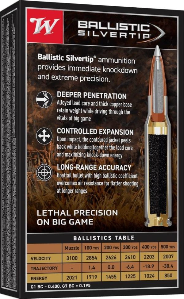 Winchester Ballistic Silvertip Rifle Ammunition .243 Win 95 gr. PT 3100 fps 20-ct