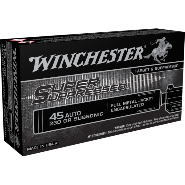 Winchester Super Suppressed .45 ACP 230 gr. FMJE 50ct