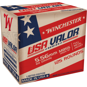 Winchester USA Valor M855 Green Tip 5.56mm 62 gr. FMJ 125ct