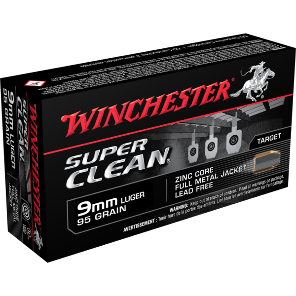 Winchester Super Clean NT 9mm Luger 95 gr. FMJ 50ct