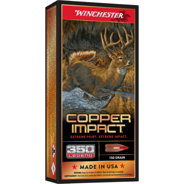 Winchester Copper Impact Rifle Ammunition 350 Legend 150 gr. BT 2260 fps 20-ct