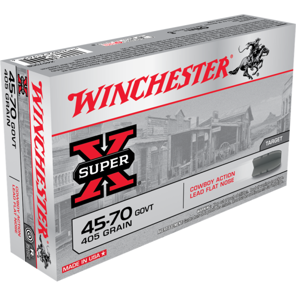 Winchester Cowboy Load Handgun Ammunition 45-70 gov't 405 gr. LFN 1150 fps 20-ct