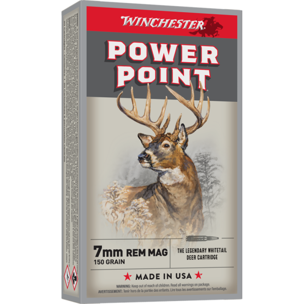 Winchester Super-X Power Point Rifle Ammunition 7mm Rem Mag 150 gr. PSP 3090 fps 20-ct