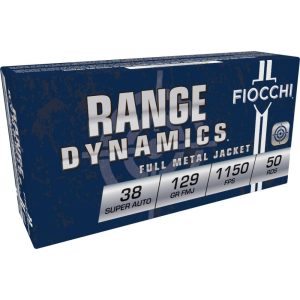 Fiocchi Pistol Shooting Dynamics .38 Super (+P) 129 gr FMJ 50CT