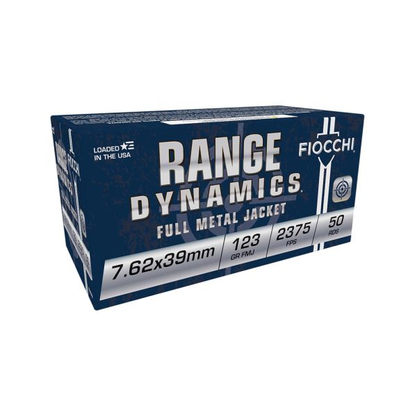 Fiocchi Range Dynamics Centerfire Rifle Ammunition 7.62x39mm 123 gr FMJ 2375 fps 50-ct