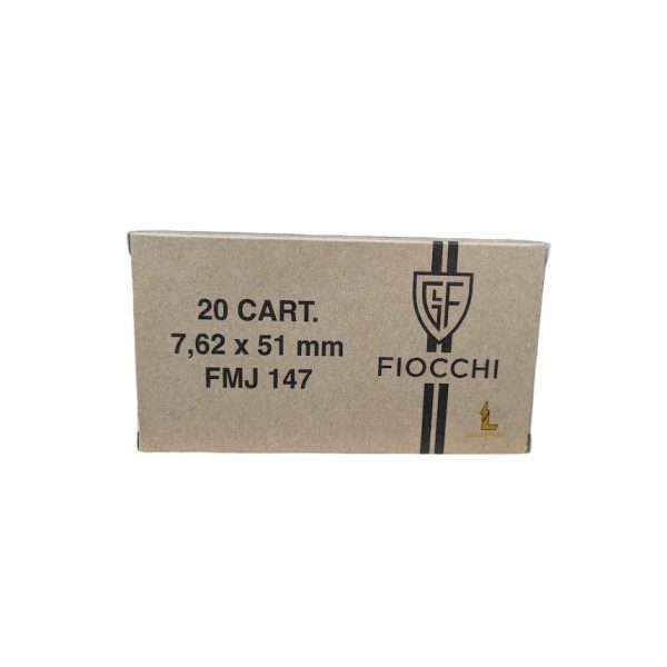 Fiocchi Range Dynamics Rifle Ammunition 7.62x51mm 147gr FMJ 20-ct