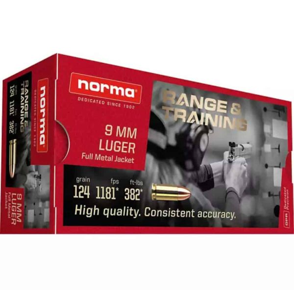 Norma Range & Training 9mm Luger 158gr TMJ 50ct