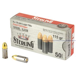 Sterling 9mm 115gr Fmj Steel 50ct