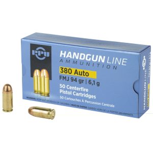 PPU .380acp Fmj 94gr 50CT