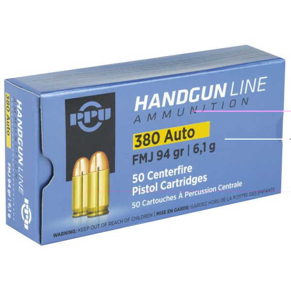 PPU .380acp Fmj 94gr 50CT - Image 3