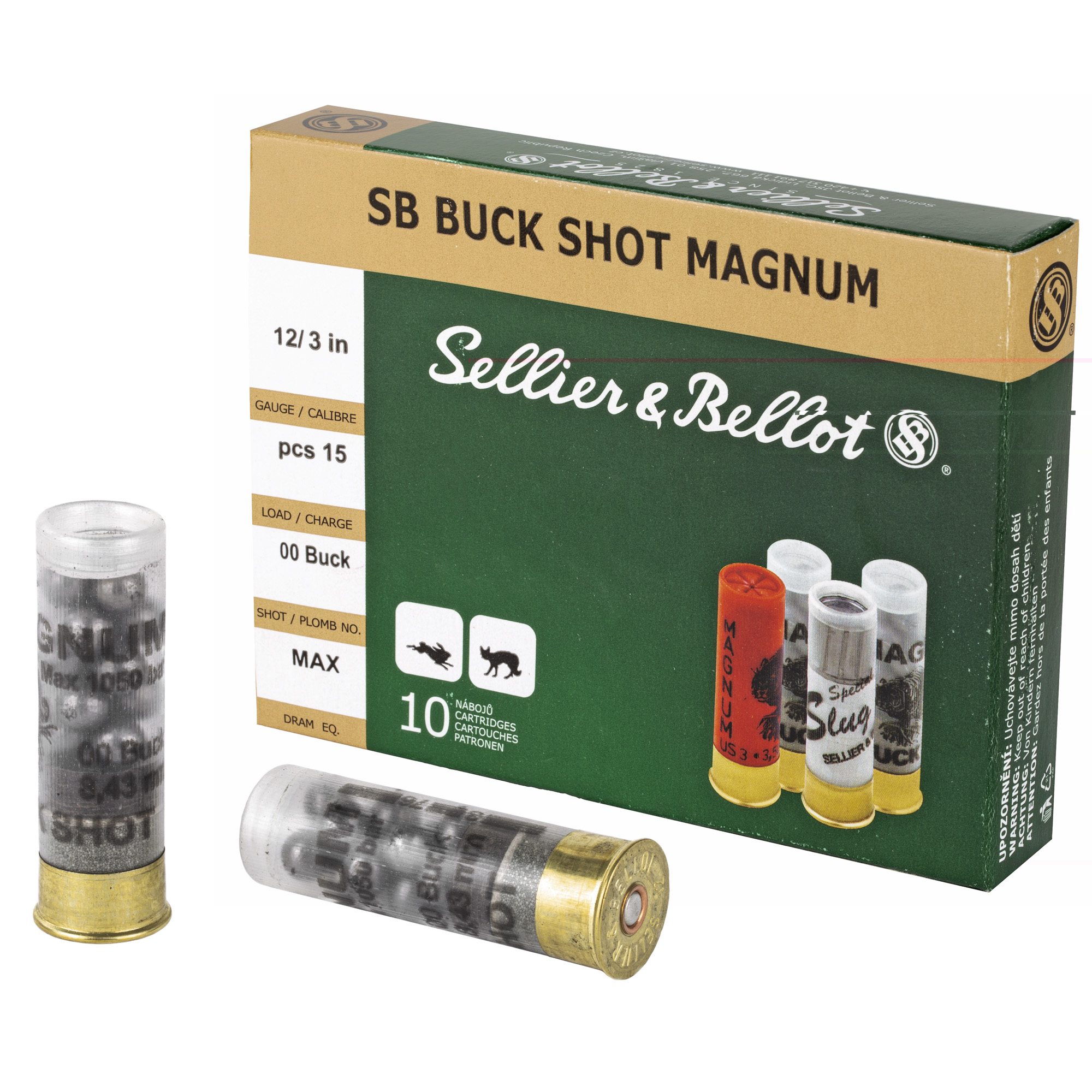 Sellier & Bellot 12ga 3" 00 15pel 10ct