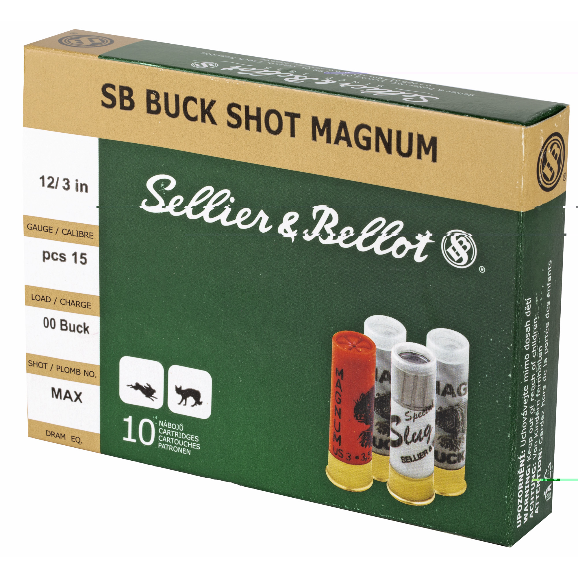 Sellier & Bellot 12ga 3" 00 15pel 10ct - Image 2