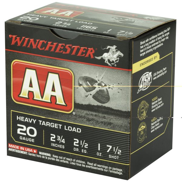 Winchester AA Target 20ga 2.75" #7.5 25ct - Image 2