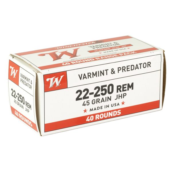 Winchester USA .22-250 Rem 45gr Jacketed Hollow Point 40CT - Image 2
