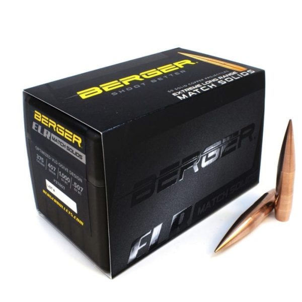 Berger Rifle Bullets .375 cal 407 gr ELR Match Solid 50ct