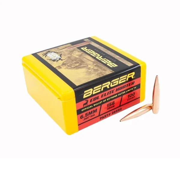 BERGER 6.5MM 156 GR EOL ELITE HUNTER BULLET 100ct