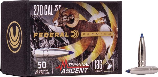 FEDERAL 6.8mm .277 136GR TERMINAL ASCENT COMP BULLET  50ct
