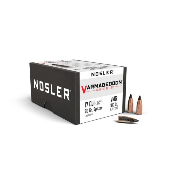 Nosler VarMageddon Bullets .17 cal 20 gr FB-TIPPED 100ct