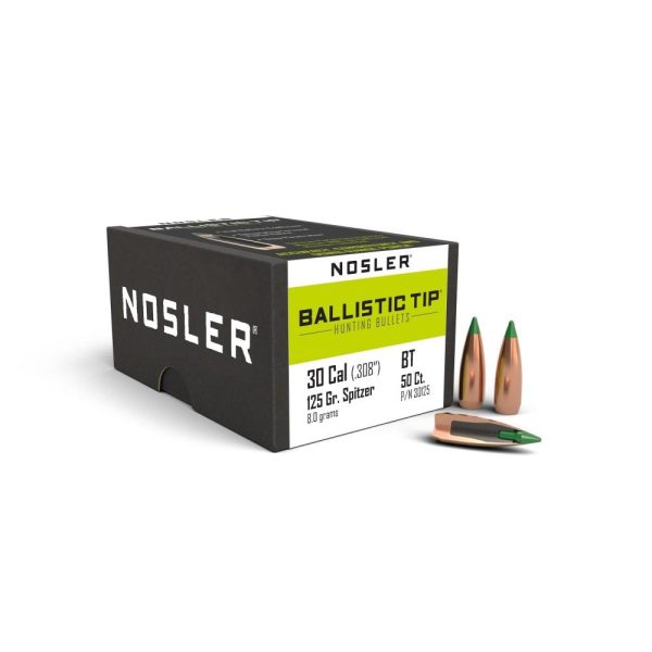 Nosler Ballistic Tip Hunting Bullets .30 cal 125 gr SBT-BTIP 50ct