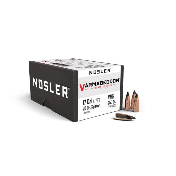 Nosler VarMageddon Bullets .17 cal 20 gr FB-TIPPED 250ct