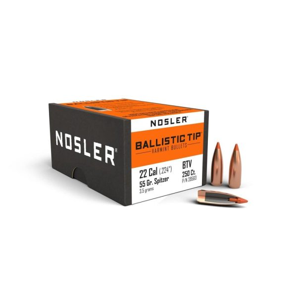 Nosler Ballistic Tip Varmint Bullets .22 cal 55 gr SBT-SB 250ct