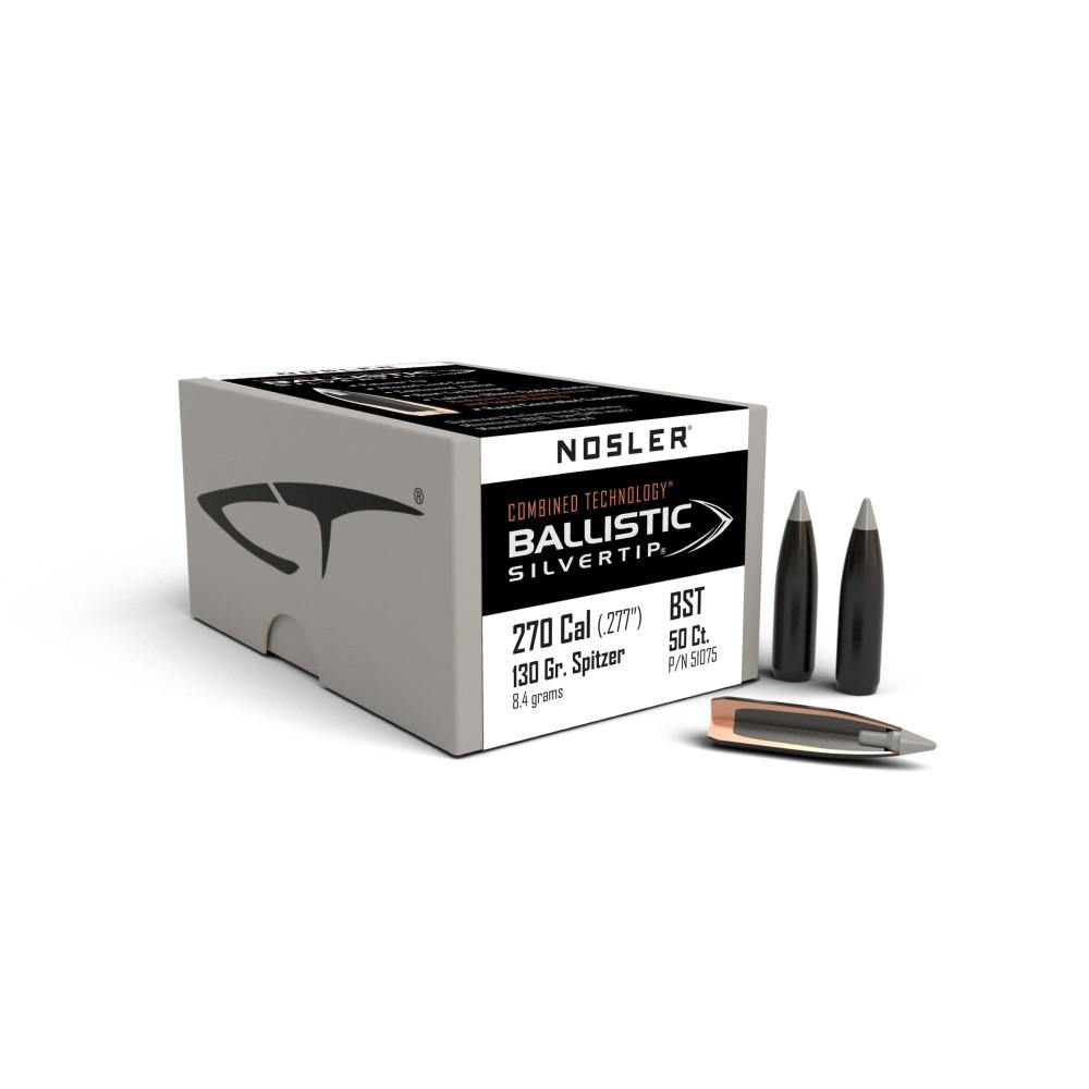 Nosler Ballistic SilverTip Hunting Bullets .270 cal .277" 130 gr SBT-BSTIP 50ct