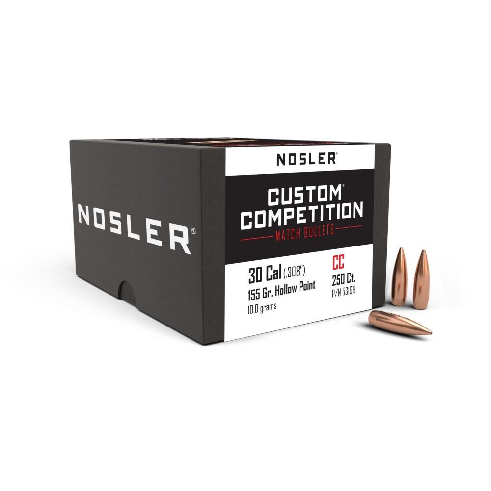 Nosler Custom Competition Bullets .30 cal .308" 155 gr HPBT 250ct